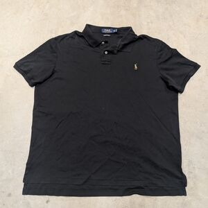 Polo Ralph Lauren Pima Soft Touch Polo Shirt Mens XXL Black Flaw Flesh Pony